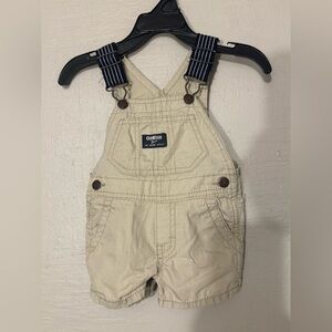 OshKosh B'gosh Beige Short Overalls Size 6 Months